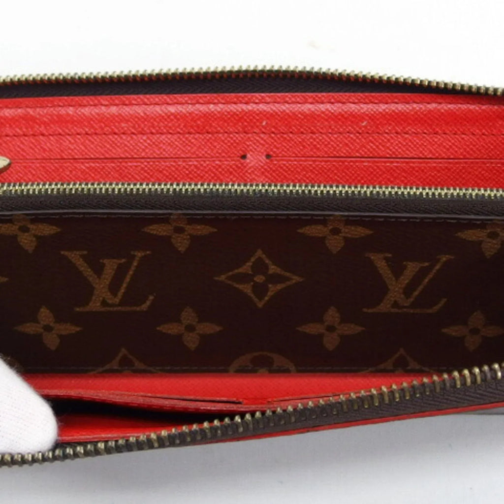 M62940 Pre-Owned Monogram Wallet Clemence (Good) Wallet Red Long