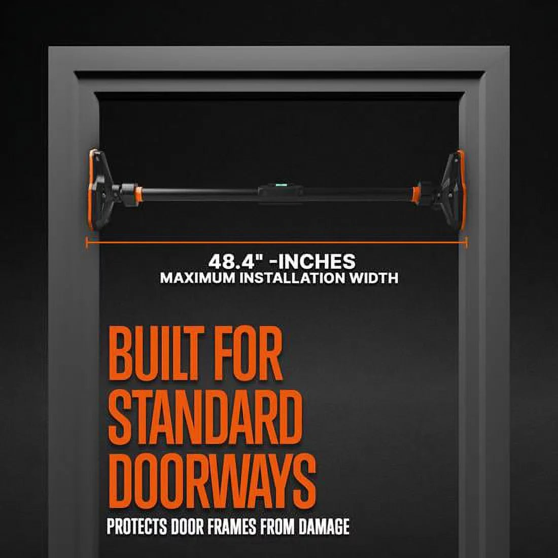 and 56 37 to black color Bar Pull-up 48” SQUATZ inches, ,orange Adjustable -Adjustable Width