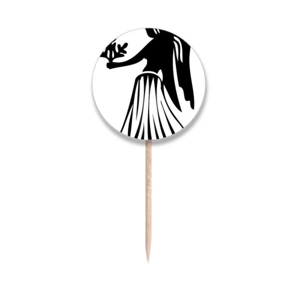 Round Decoration Sign Constellation Labels Flags Party Toothpick Zodiac Virgo