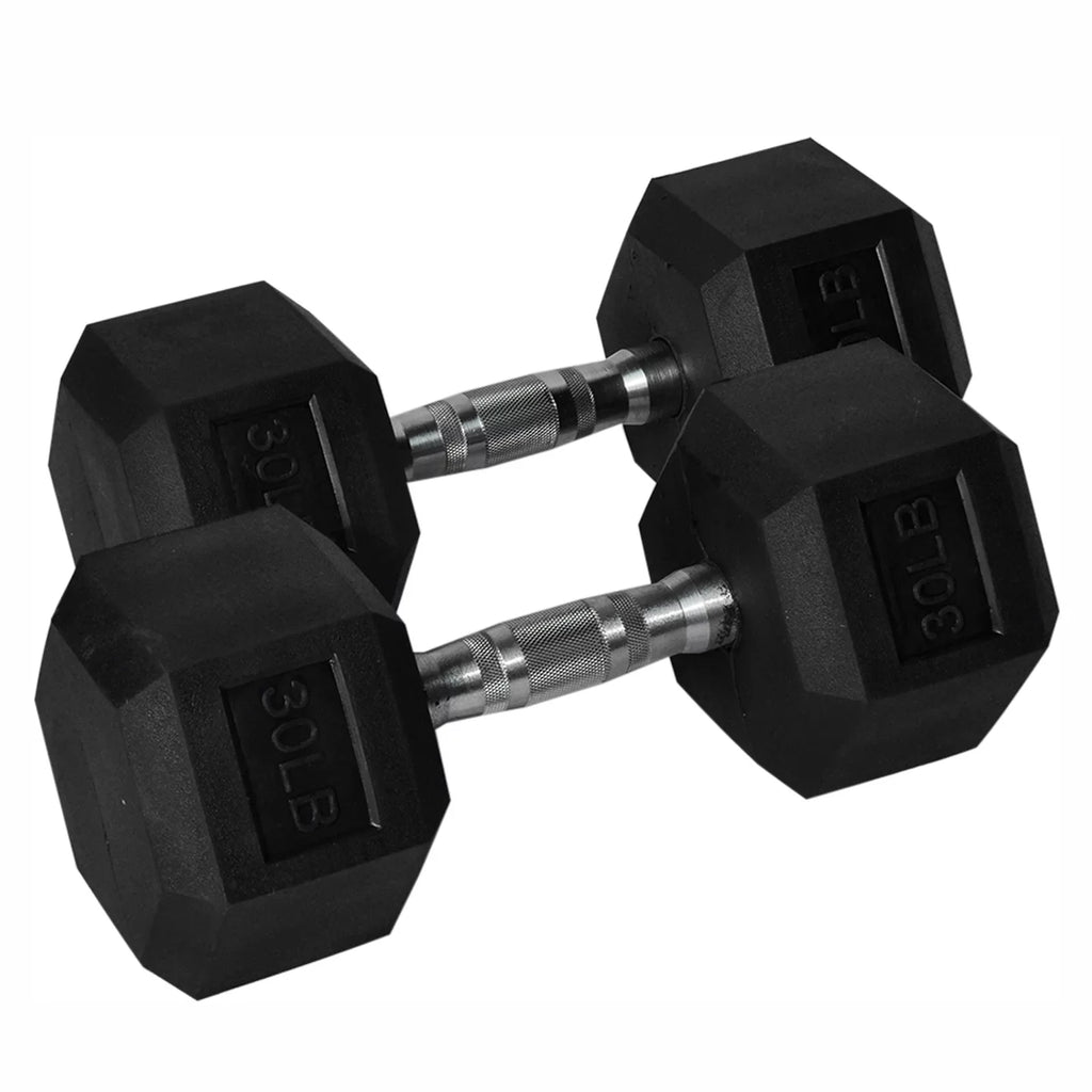 Dumbbell Metal 1 of Pair 1 Heavy Set Handles Dumbbell Rubber of Hex with Barbell ATIXEL