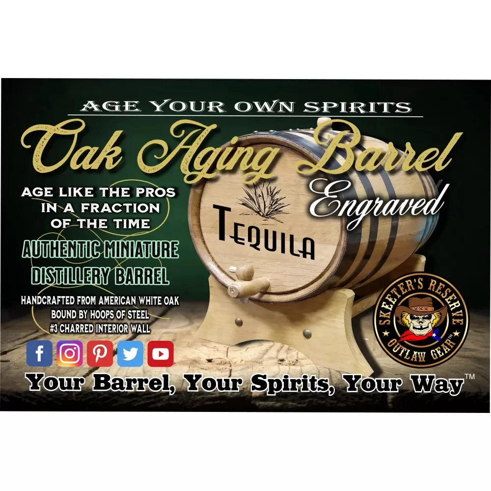 '- Rum Palm Engraved Aging (004) Barrel Rum American Oak Trees