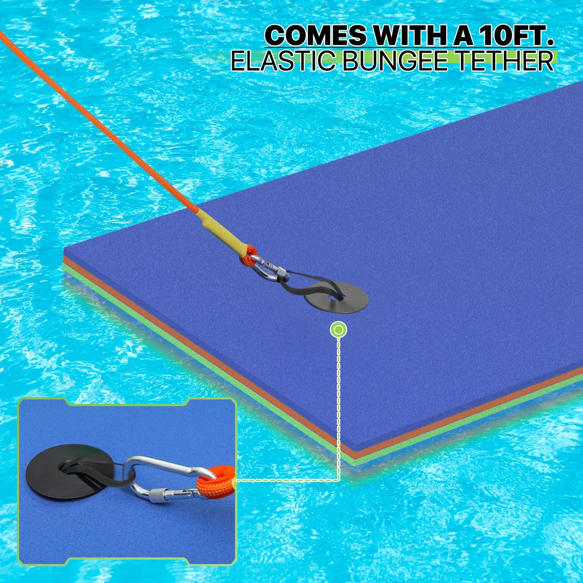 Float Lake Blue 3-Layer 6x2ft Mat Pad Lily liquid exterior Recreation liquid River Activities, XPE for Magshion Floating Foam Ocean liquid Mat, Pool Tear-Resistant Floating Pad,