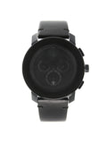 Quartz Movado 3600337 Chronograph Mens Watch Black Dial Bold Steel Ion-Plated