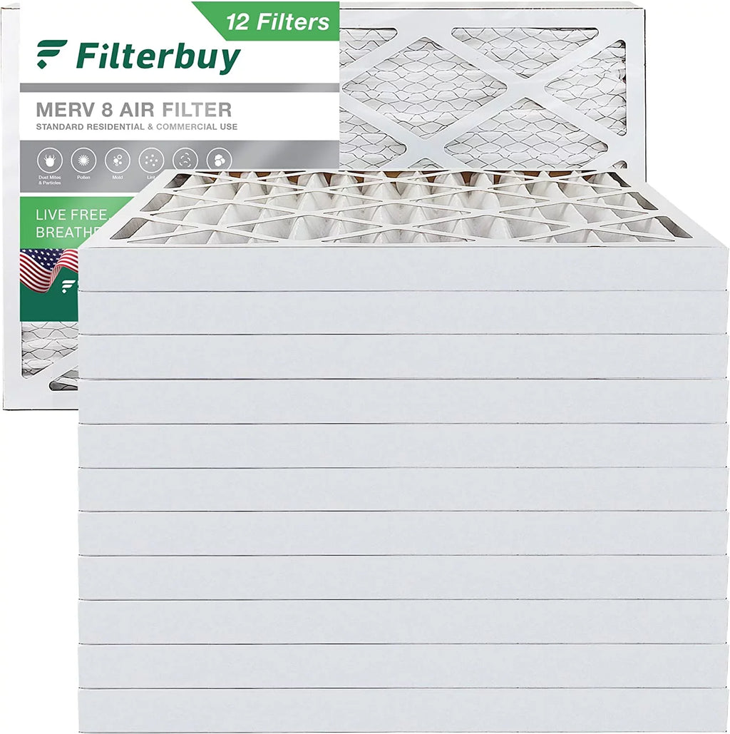 AC Filterbuy Pleated Filters Air (12-Pack) Furnace 8 8x24x2 MERV HVAC