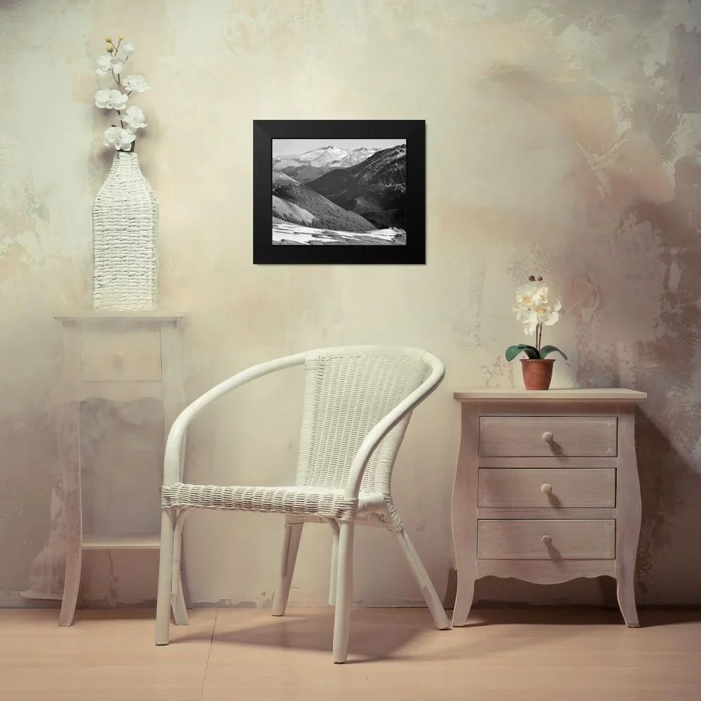 Rocky Museum 14x12 Peak Black ca. Modern Titled Colorado, Print - in Mountain National Adams, Framed Longs Ansel Art 1941-1942 Park,