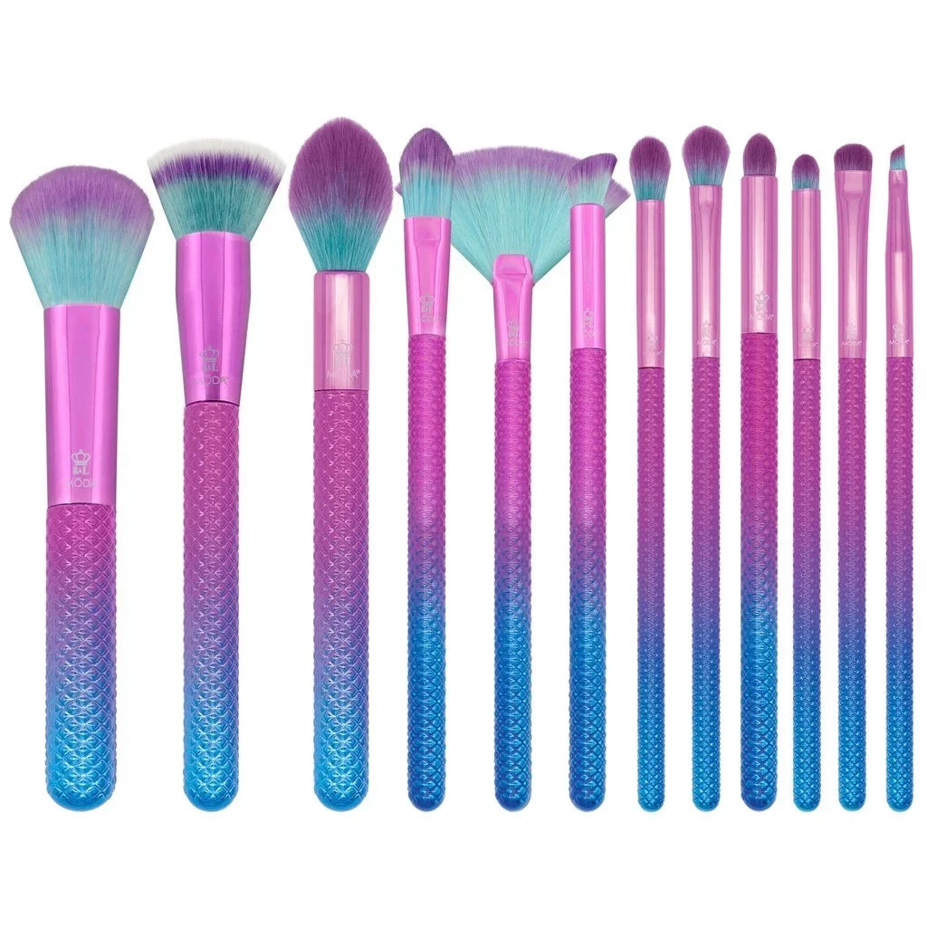Set, Includes Fan, Pointed 12pc Brush Crease Signature and Prismatic Moda Makeup Brushes Foundation, Makeup Brush