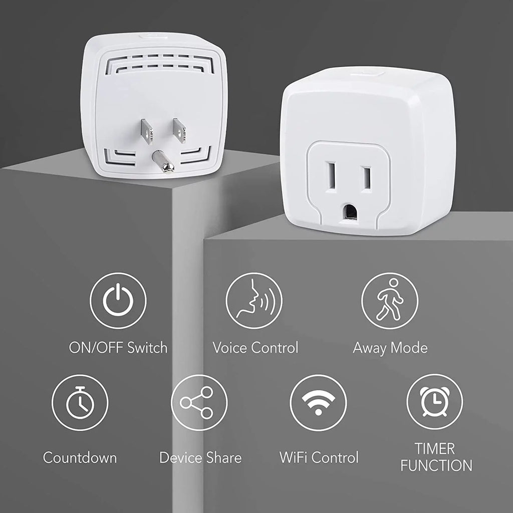 Smart with Mini Home No Control Certified, 2.4G Works HBN Only, with Required, ETL Function, Outlet Remote Hub Assistant, 15A, WiFi Alexa, Smart Plug WiFi 2-Pack Timer