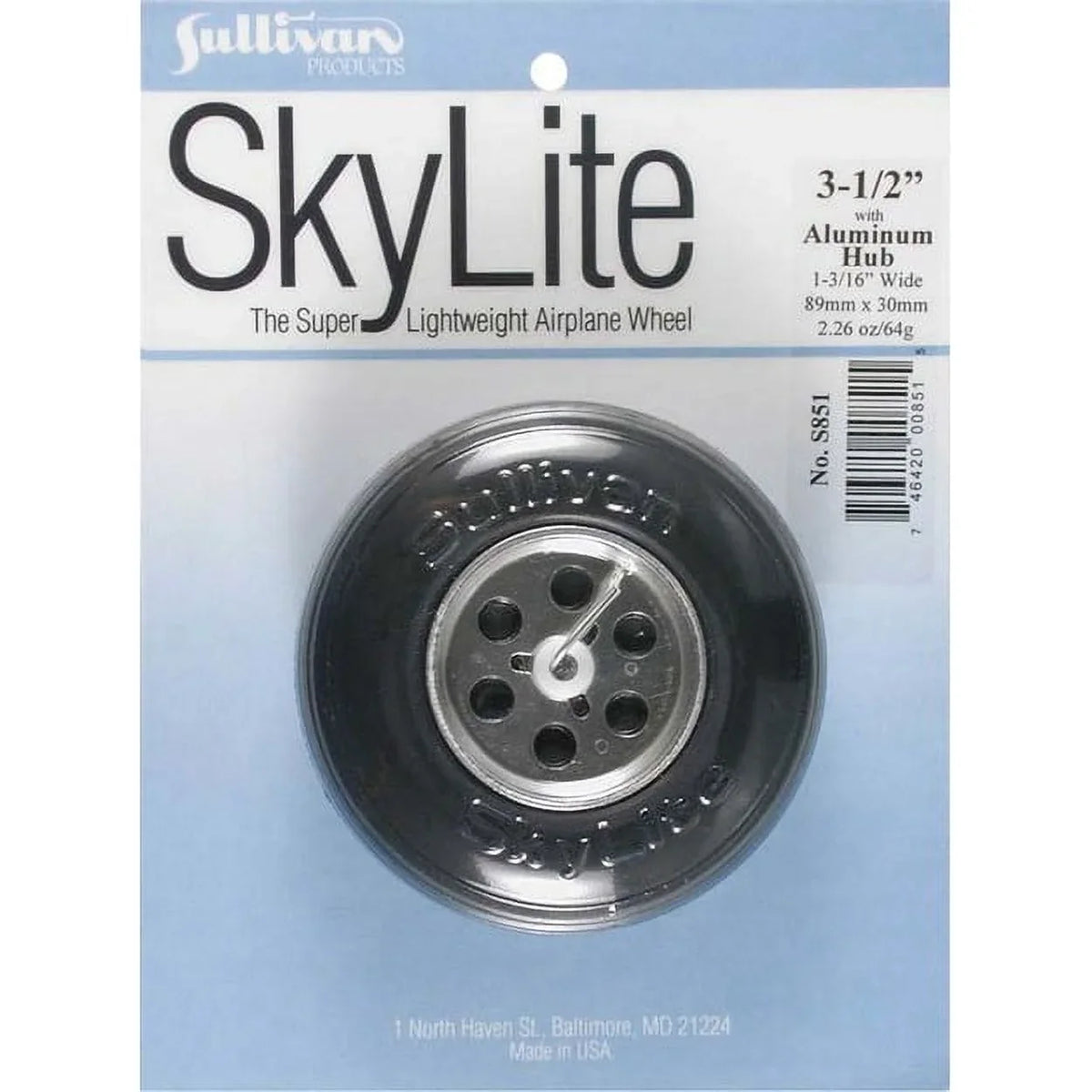 Products (1) w/Aluminum Sullivan Hub 851 3-1/2 Sullivan inch Wheels SkyLite