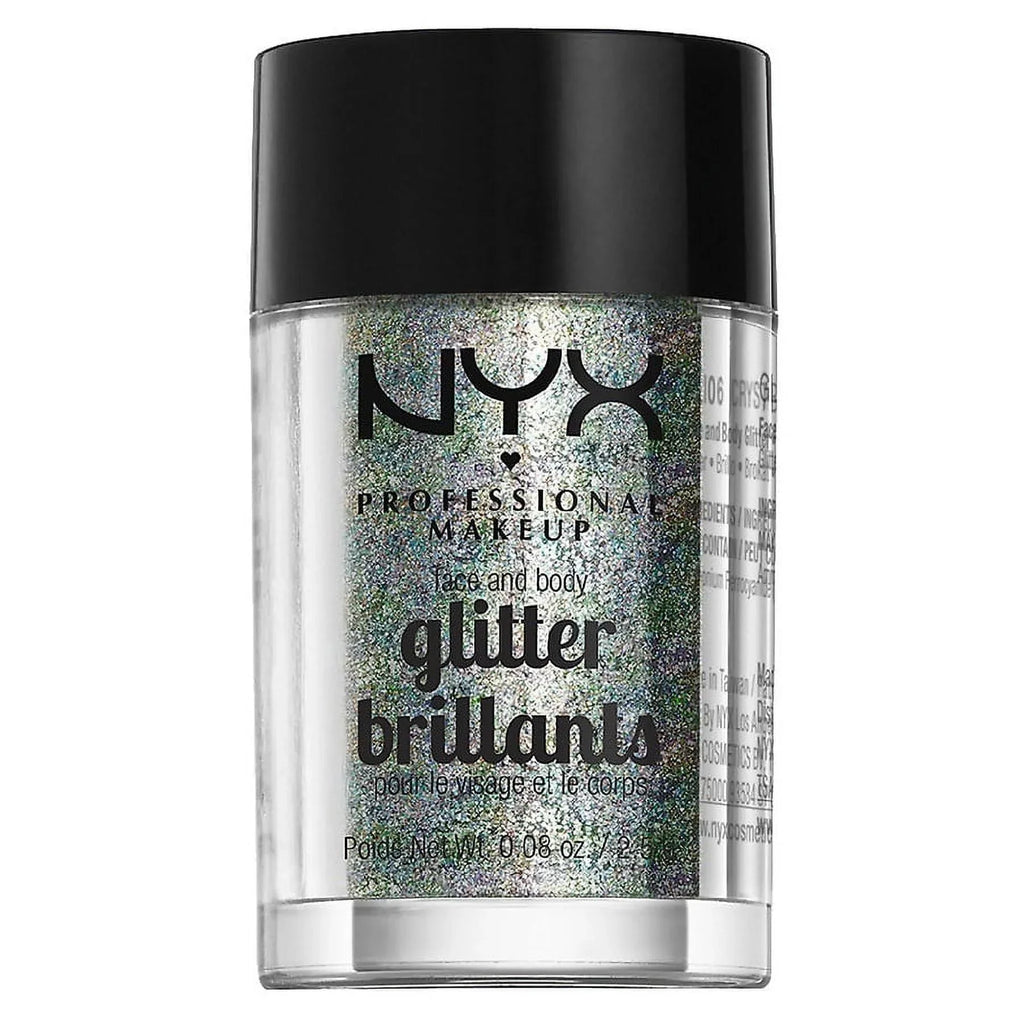 NYX oz Professional 2 & 0.08 Face Glitter, Makeup Pack of Crystal Body