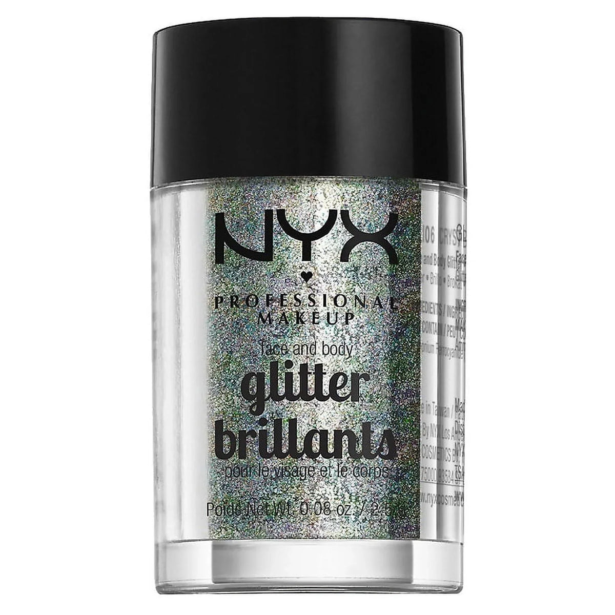 NYX oz Professional 2 & 0.08 Face Glitter, Makeup Pack of Crystal Body
