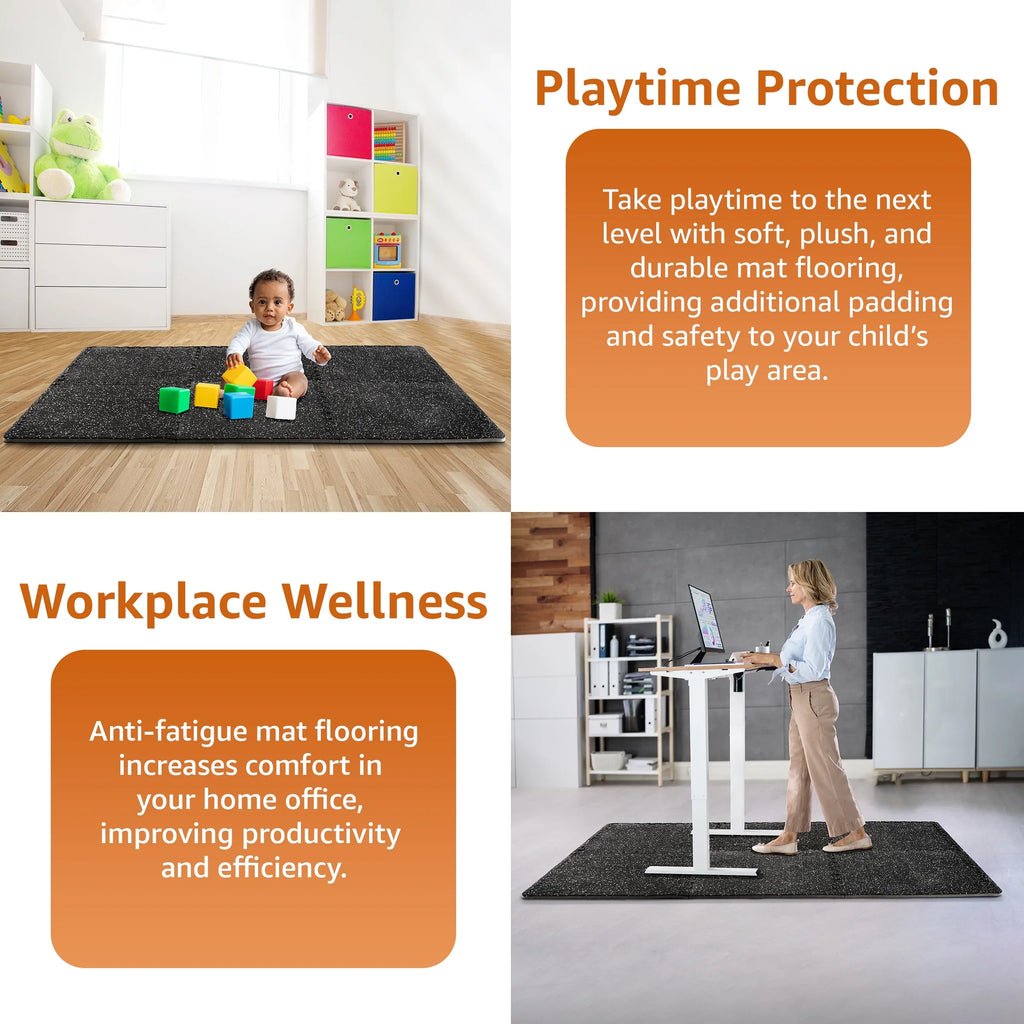 1/2" Mat High Density Sivan Flooring Rubber Foam for Home Gym Thick EVA Fitness Gym Gym Top 12 - Floor Interlocking