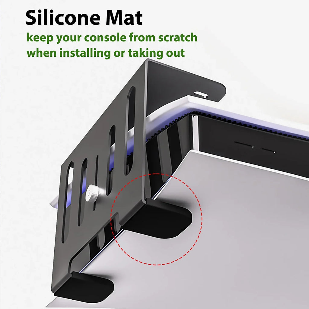 Liboer PS5 Space Desk Black Mounting, Metal Holder Save Console, fabric, Strong Under for