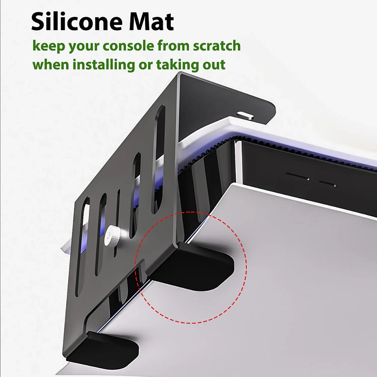 Liboer PS5 Space Desk Black Mounting, Metal Holder Save Console, fabric, Strong Under for