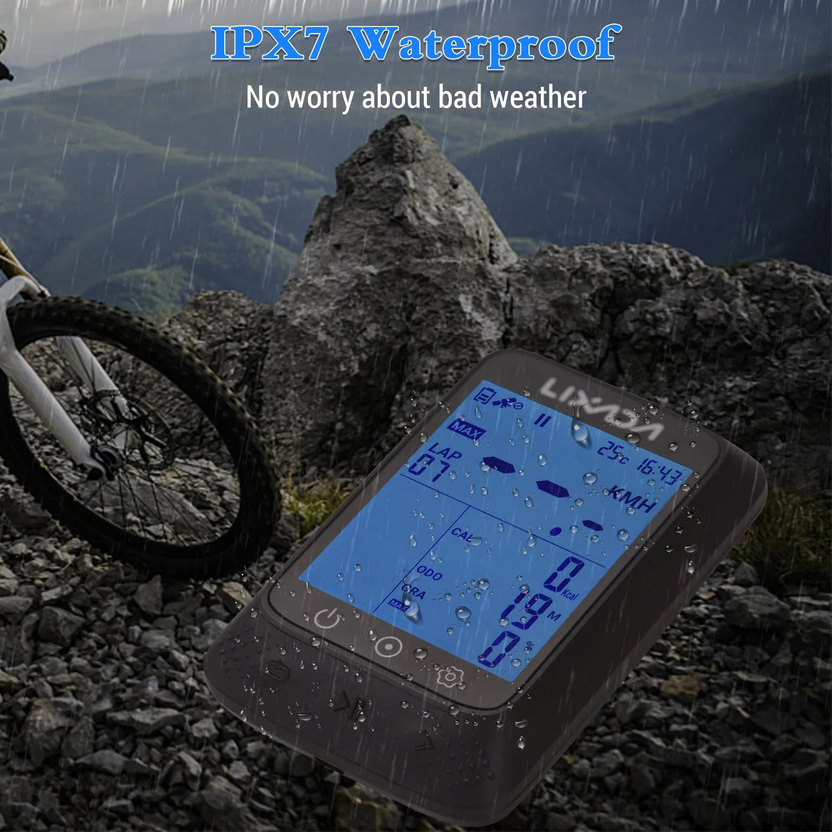 Strava Computer Wireless Bike ANT+ Altitude Computer Sensor Lixada Waterproof GPS 2.3in Gradient