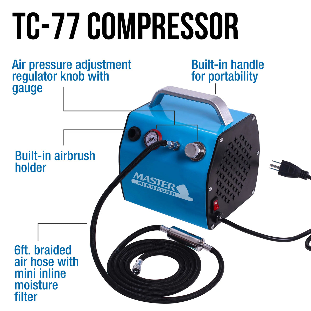 3 Art Compressor Paint System Hobby Airbrush Air Kit 12 Pro Color Set