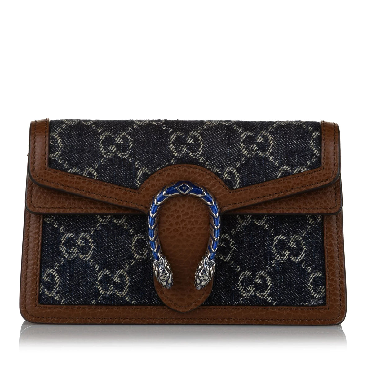 Women Dionysus Fabric Pre-Owned Bag GG Denim Mini Crossbody Authenticated Super Blue