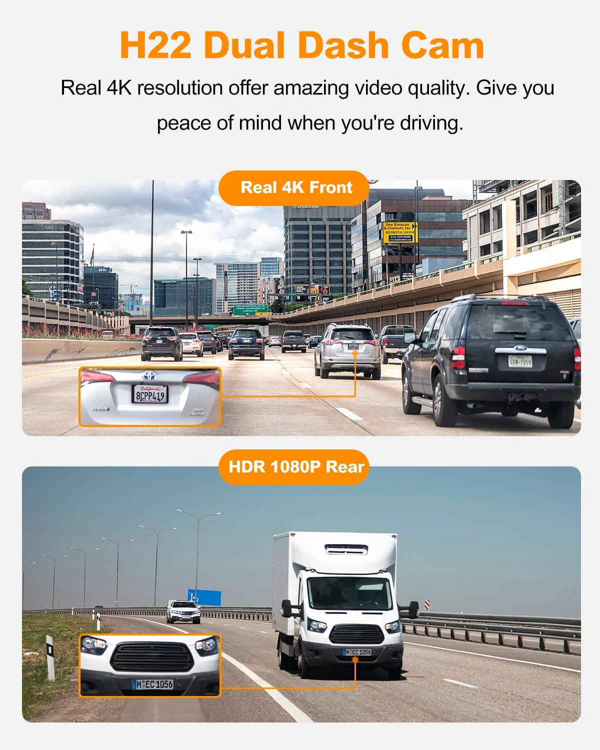 Camera Monitor, Screen, IPS 24H Built-in Dash GPS, and G-Sensor, Cars, for Cam, YEECORE 3" Parking 157°Wide Vision, Dual HDR Loop Real Rear, 4K+1080P Dash WiFi Angle Night Recording Front