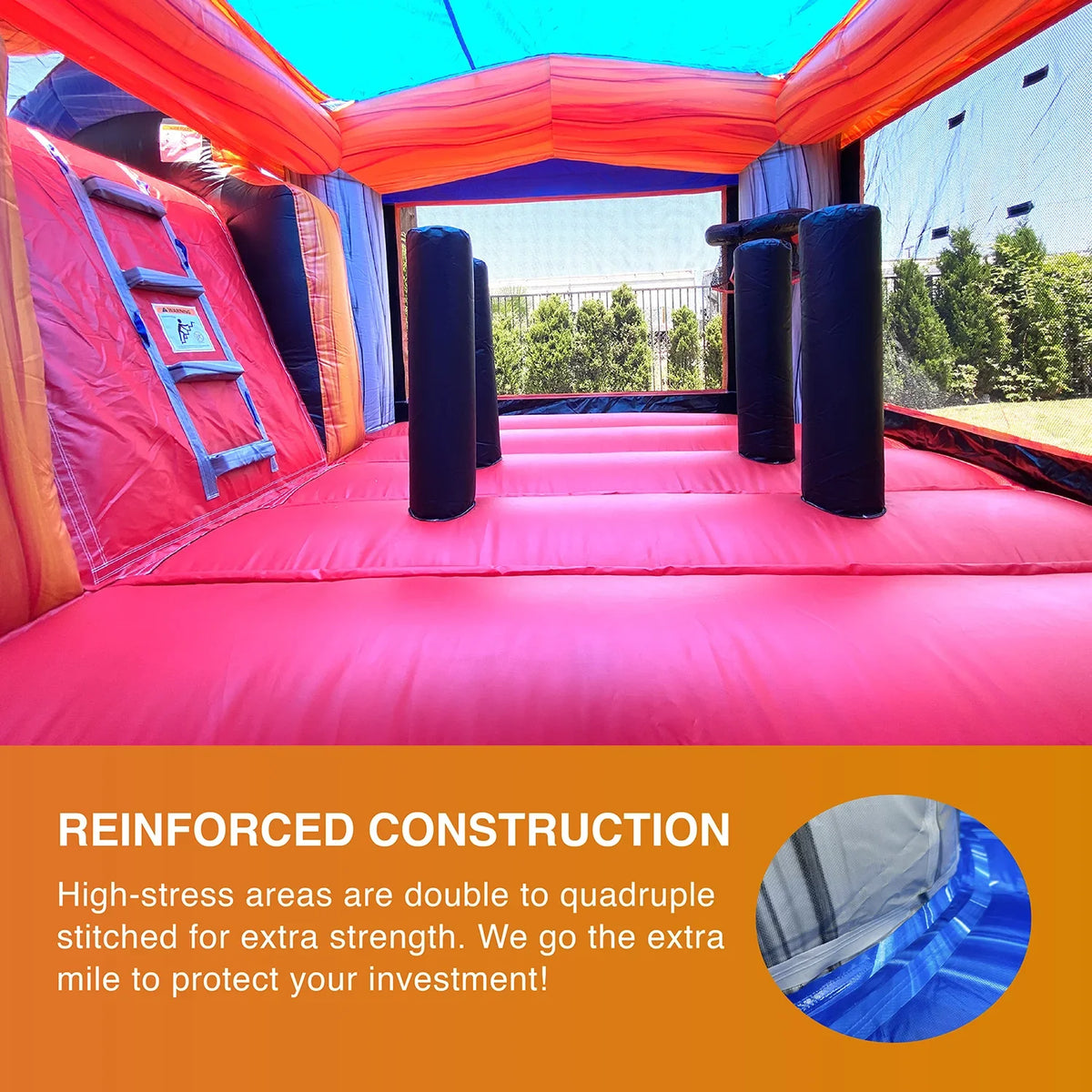 Inflatable Adults Grade JumpOrange House Rocker Kids Titan exterior Bounce Blower Commercial Splash with Slide with for liquid Pool and