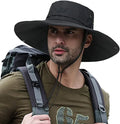 for UPF50+ Fishing Hat Cap Safari Boonie Camping Hiking for Men, Sun Wide Brim Super Gardening Hat Bucket