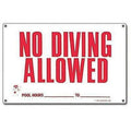New Pools: Residential Poolmaster or Allowed No 40342 Commercial for Diving Sign