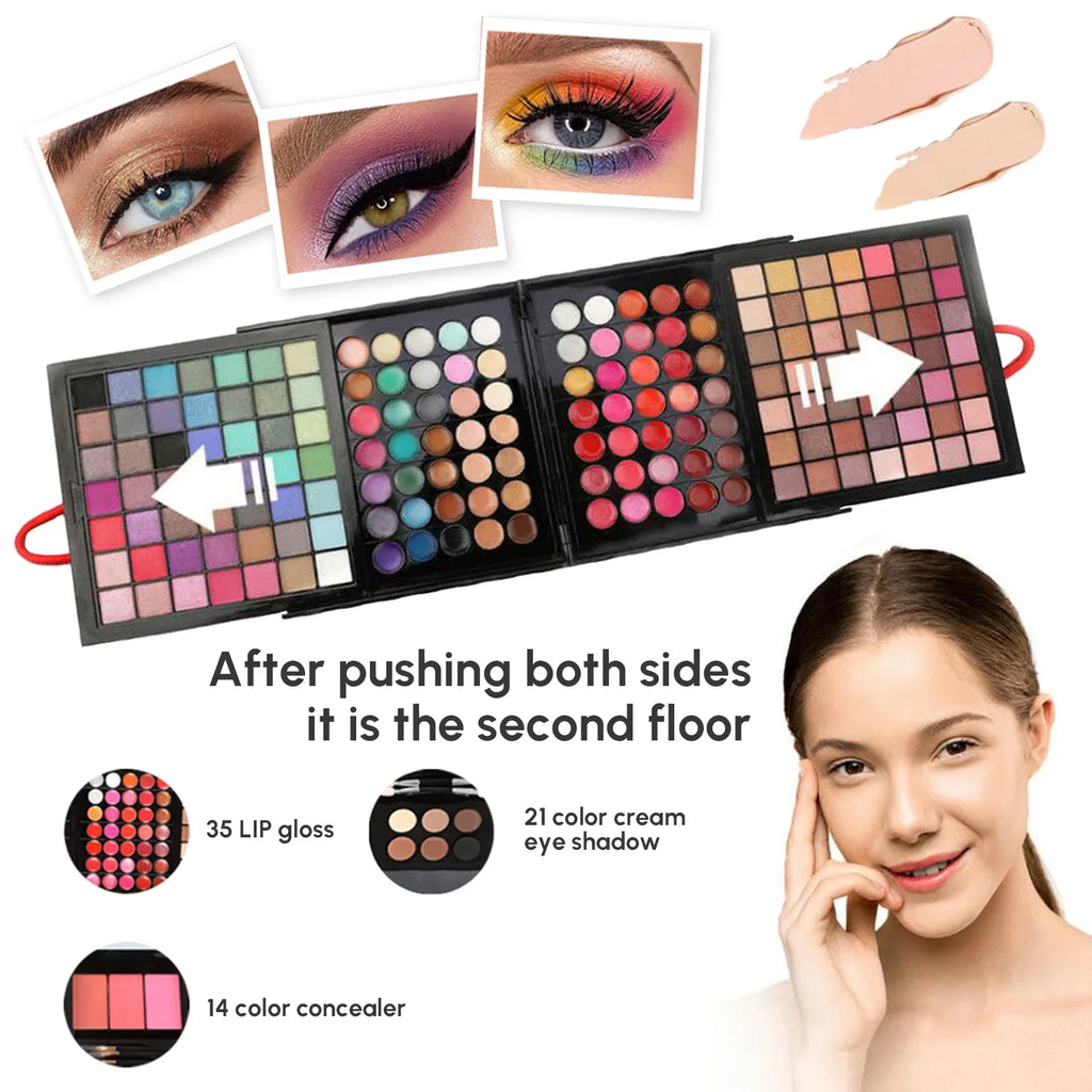 Pencil Gift Facial Eyeshadow Mirror, Powder Concealer Set Palette 177 Cosprof Eyeliner Colors Blusher Makeup Eyebrow with All-in-One Set, Cosmetic up Face Make Powder Combination