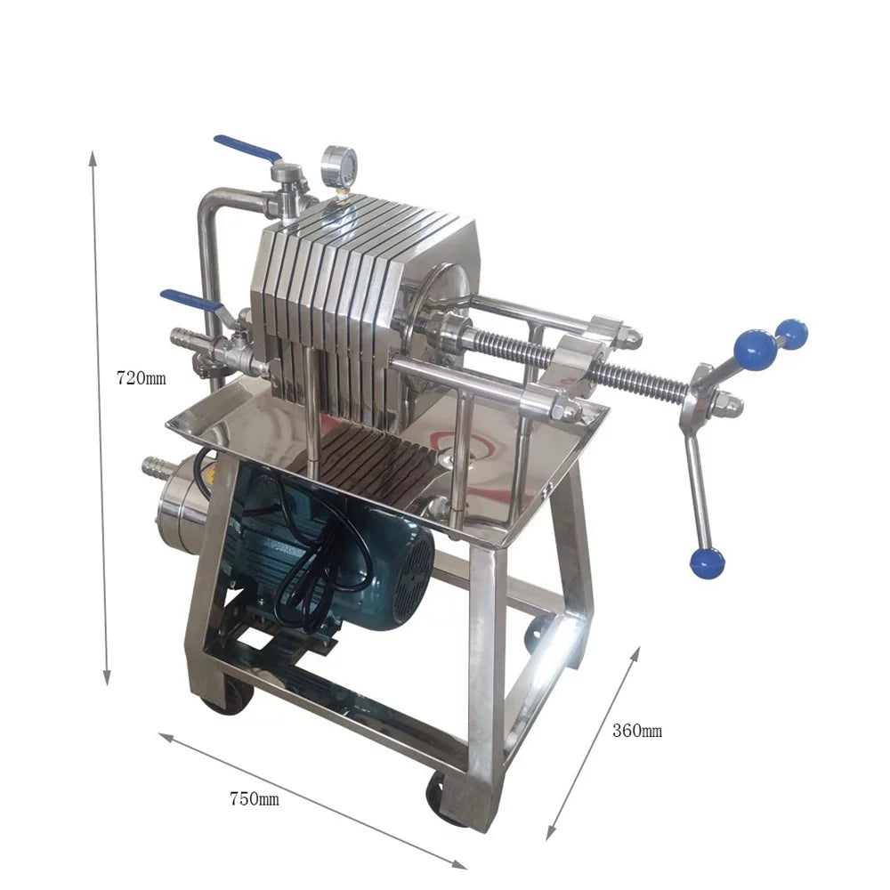 Machine Beer Steel Filter Stainless Frame Filtration FT150 Slag Filter Press layer Plate 220V Filter 10 Pressure