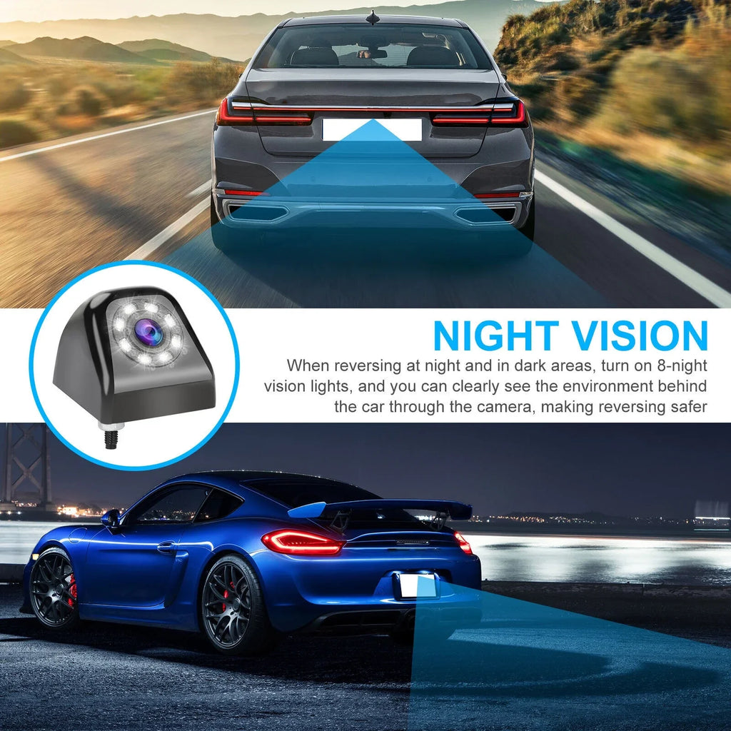 Night Vision Reverse Rear View Parking Waterproof HD 8LED Car Camera Backup 170°