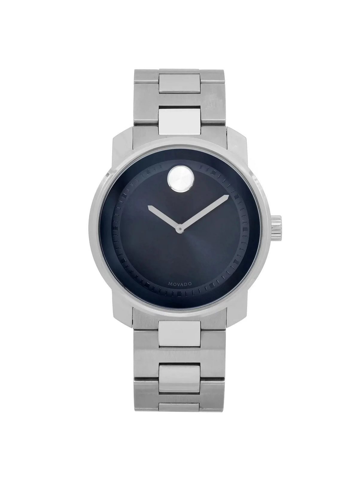 Blue Mens Watch Dark Movado 3600423 Bold Steel Quartz 42mm Stainless Dial