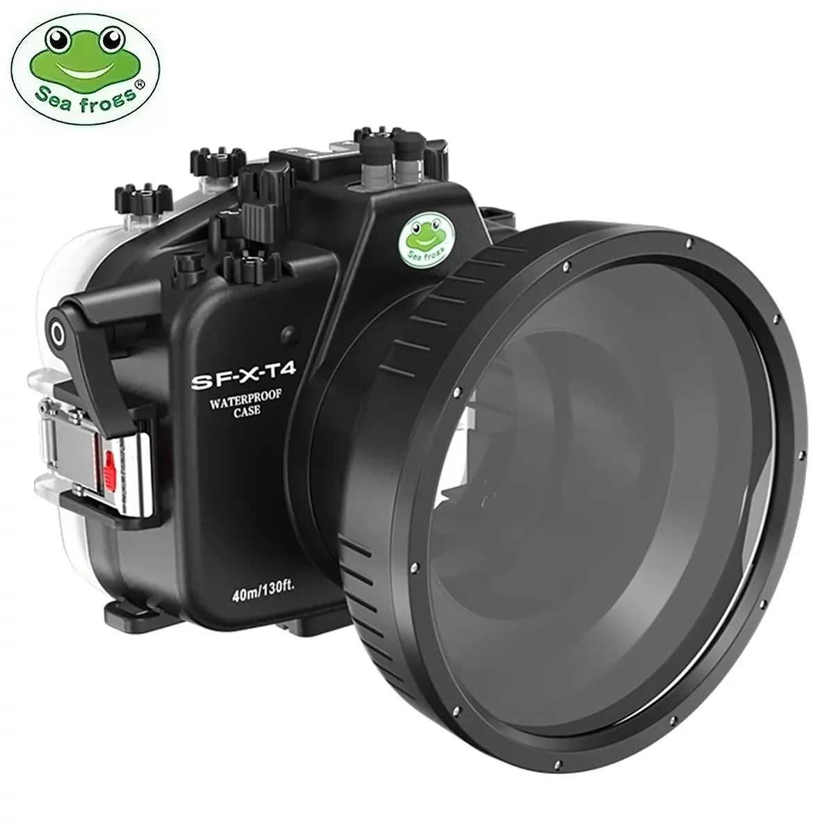 Flat Scuba Fuji Seafrogs X-T4 w/Short [40M/130FT] xt4 Fujifilm Camera Port Waterproof Housing for Underwater Case