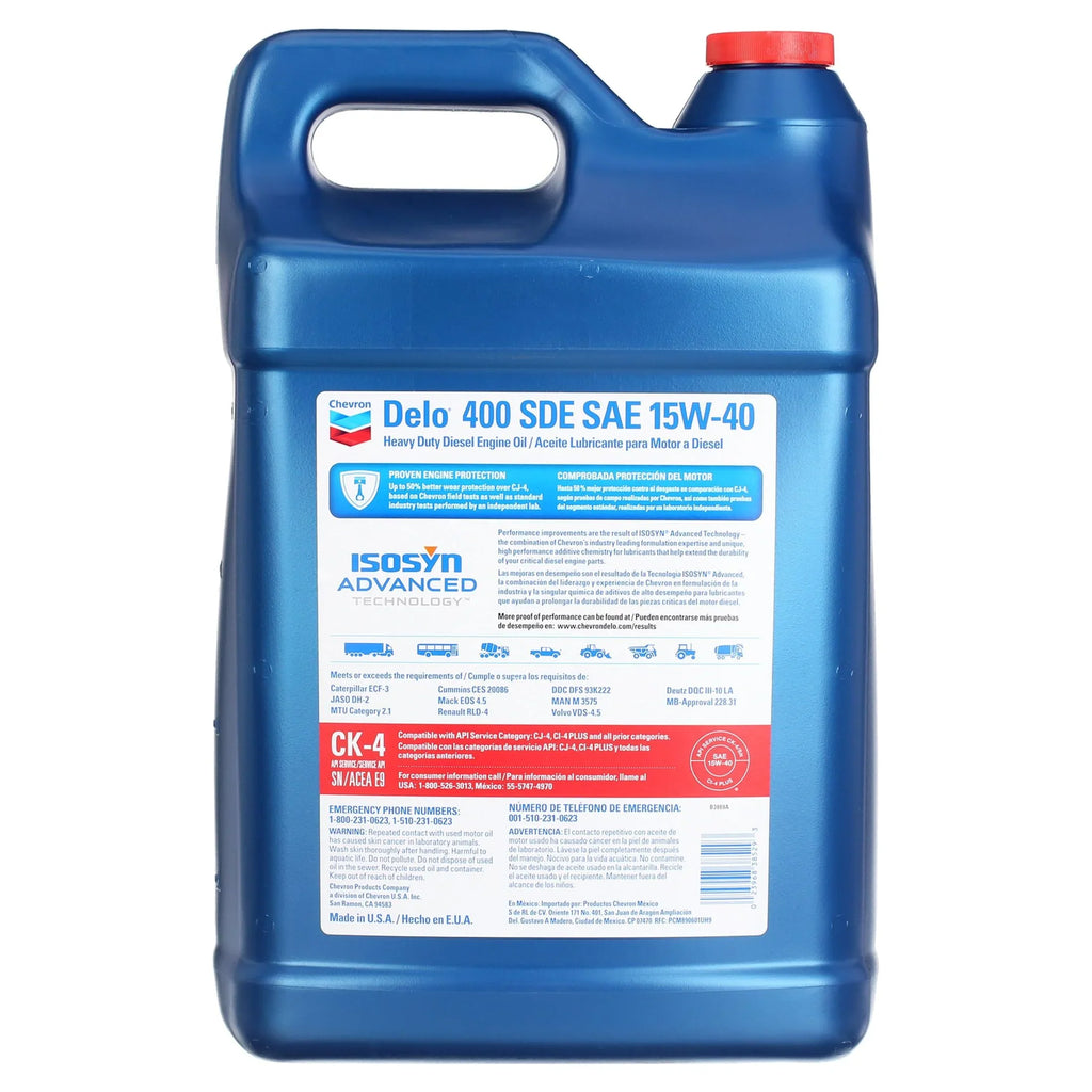 Duty CK-4 Delo Gallons 2.5 SDE Oil, Heavy Chevron 15W-40 400 Motor Diesel