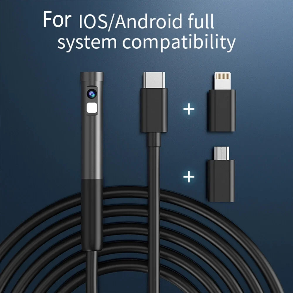 Endoscope Borescope Mobile Camera IP67 Built-in Android Type-C Inspection Waterproof IOS Lights Phone 7.9mm LED for Adjustable