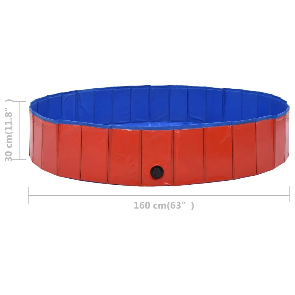 Dog Pool PVC Red Swimming 63"x11.8" Foldable