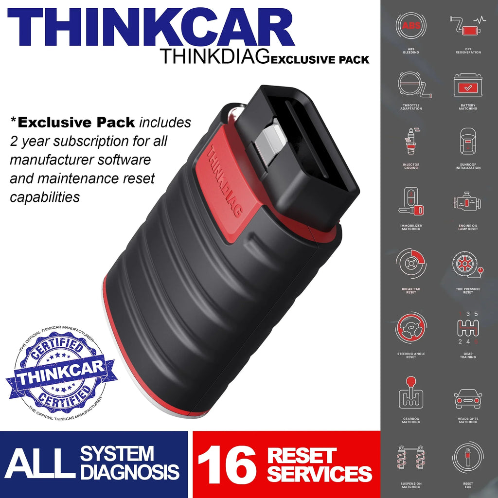 Tool Included) Bluetooth Systems Scanner Year THINKDIAG Maintenance Code Since Cars 1996- for OBD2 Functions (2 Car 15 Full Diagnostic Software Reader THINKCAR