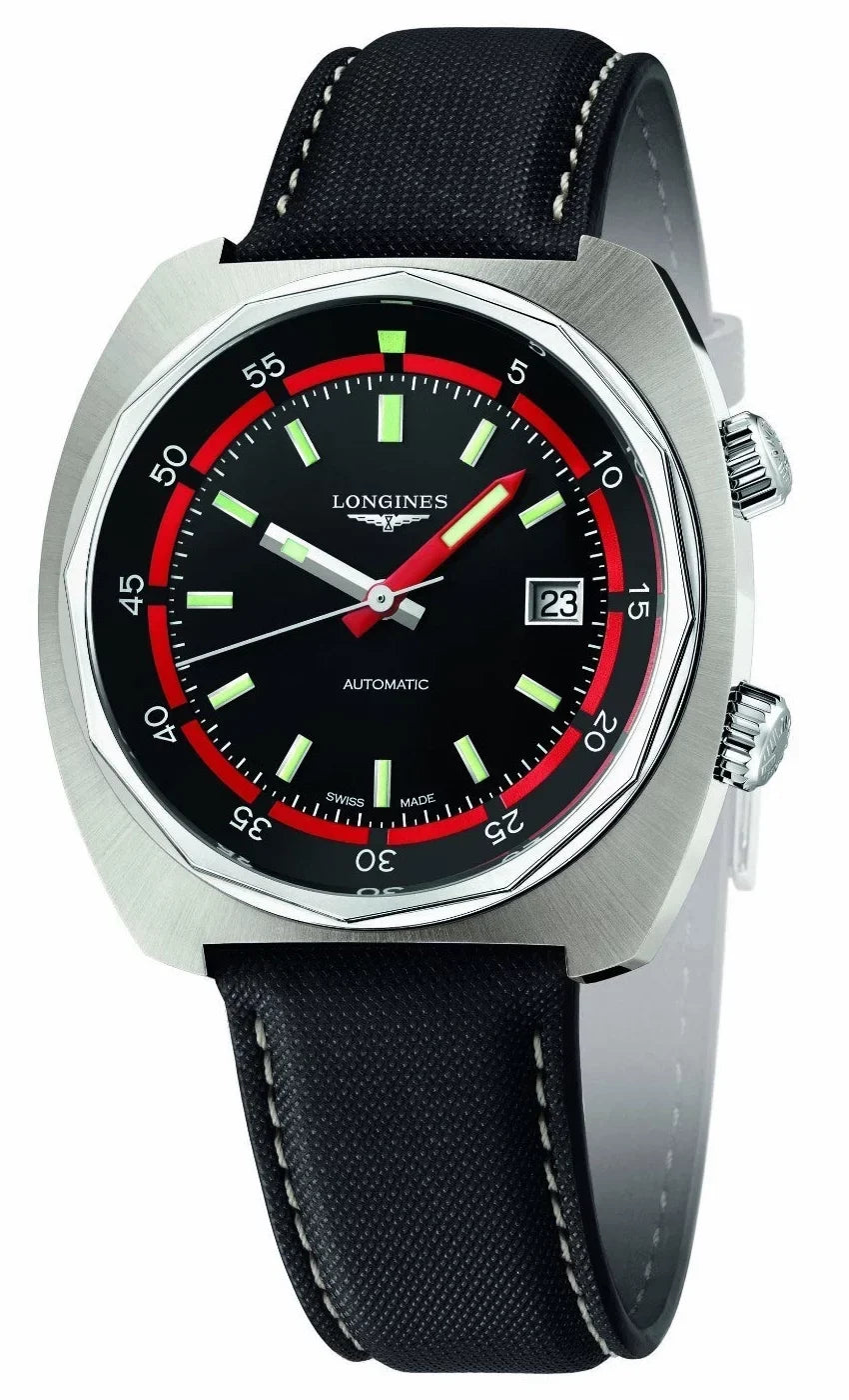 Diver L2.795.4.52.0 Steel Strap Automatic Calendar Longines Watch Heritage Mens