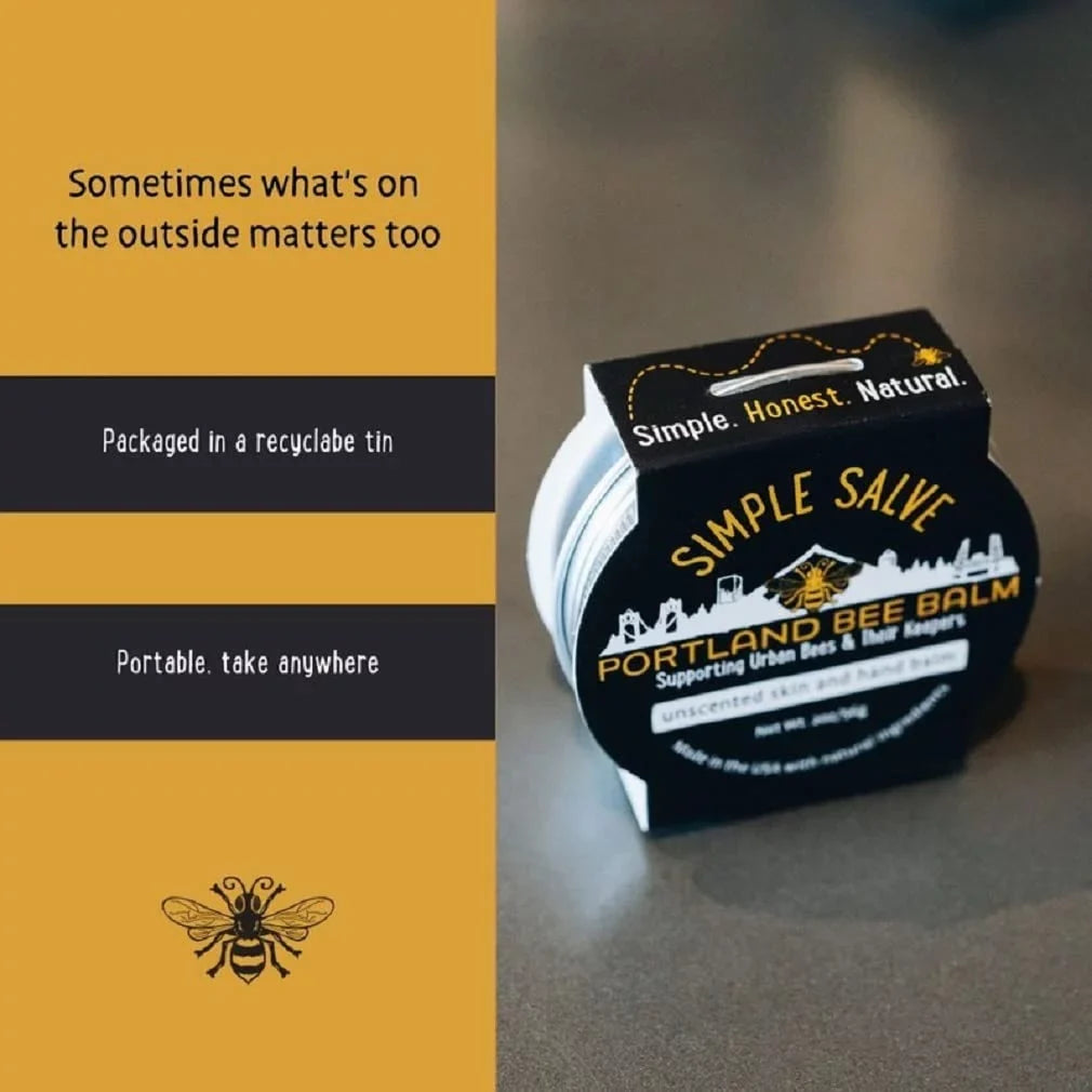 Portland All Handmade Bee Simple Balm of 3) Salve Natural (Pack
