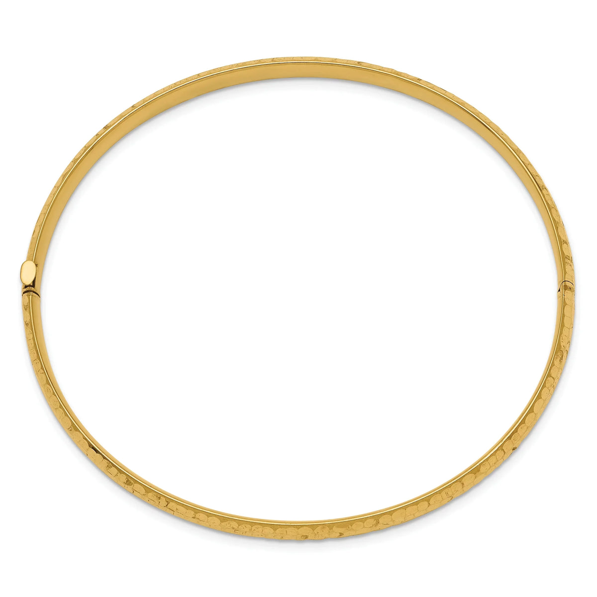 mm 14K Bangle Gold Bracelet Finest Yellow Gold 0.187 Hinged Hammered Fancy