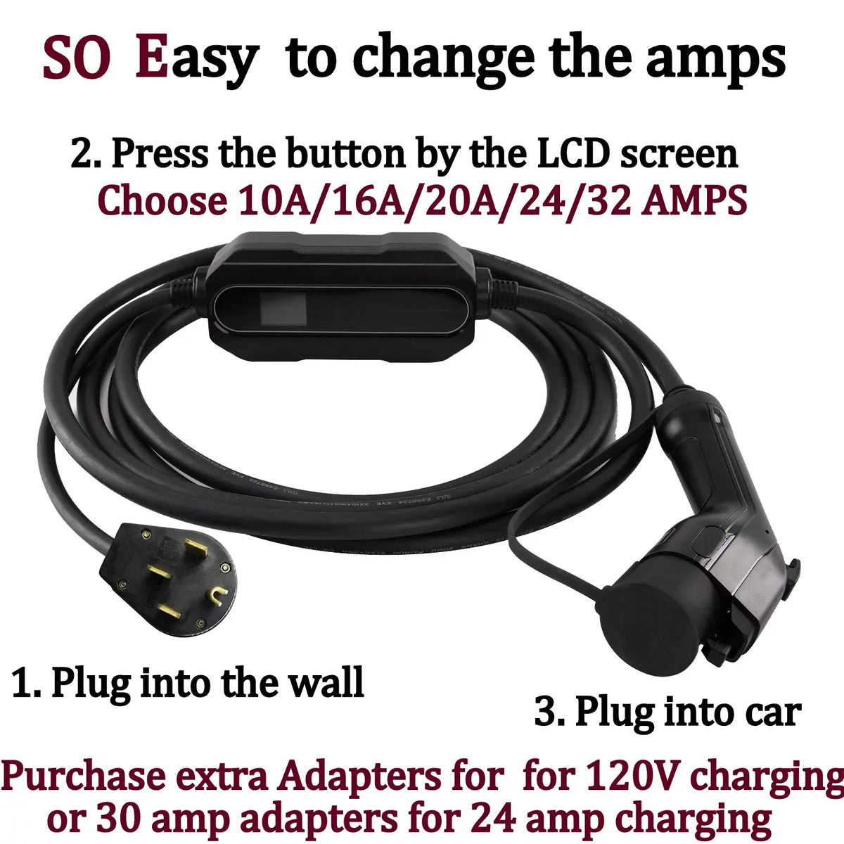 2- AMP, 10 Vehicles, KW), Electric ,32 Charging EVSE- 32 20 -with Set AMP, 16AMP, Charger 14-50P You for AMP, Couplago EV Plug AMP Power Level 24 - AMP, The (7.68 Station AMPS-