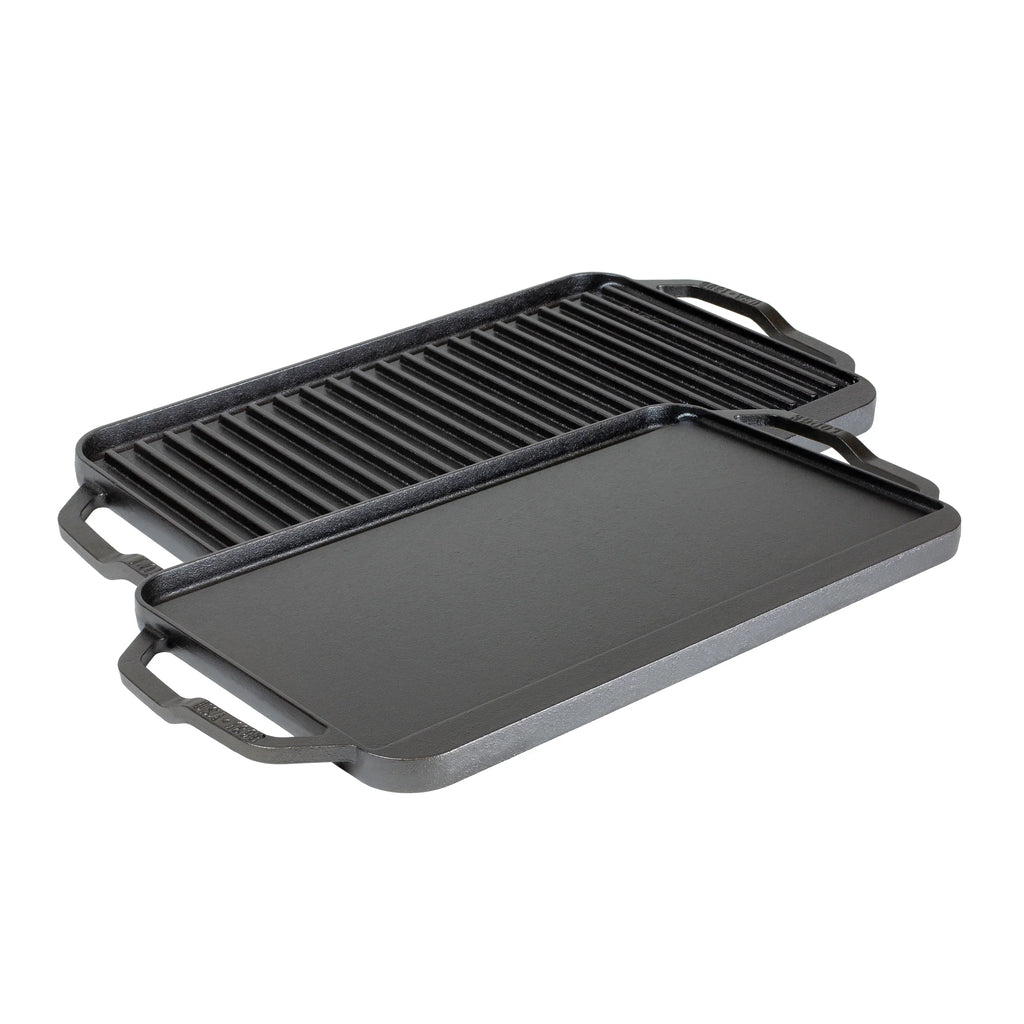 Grill Lodge & Griddle with Handles Burner Stovetop, - Open Collection Fire Grill, Iron Grill/Griddle or Chef - Cast Reversible Flat Cast Iron Cast Double Oven, Skillet Iron for