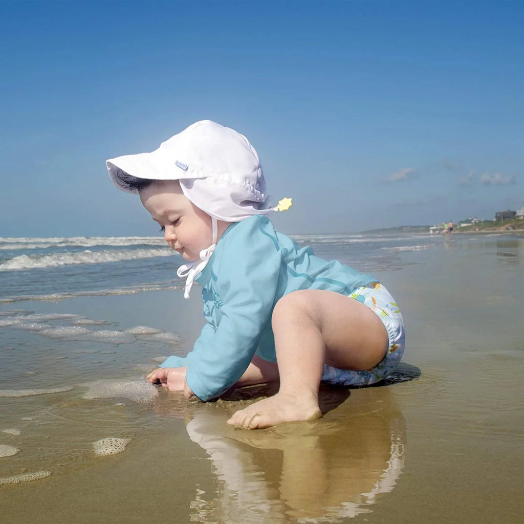 i Protection Sun Months Flap White Baby play. Hat Swim