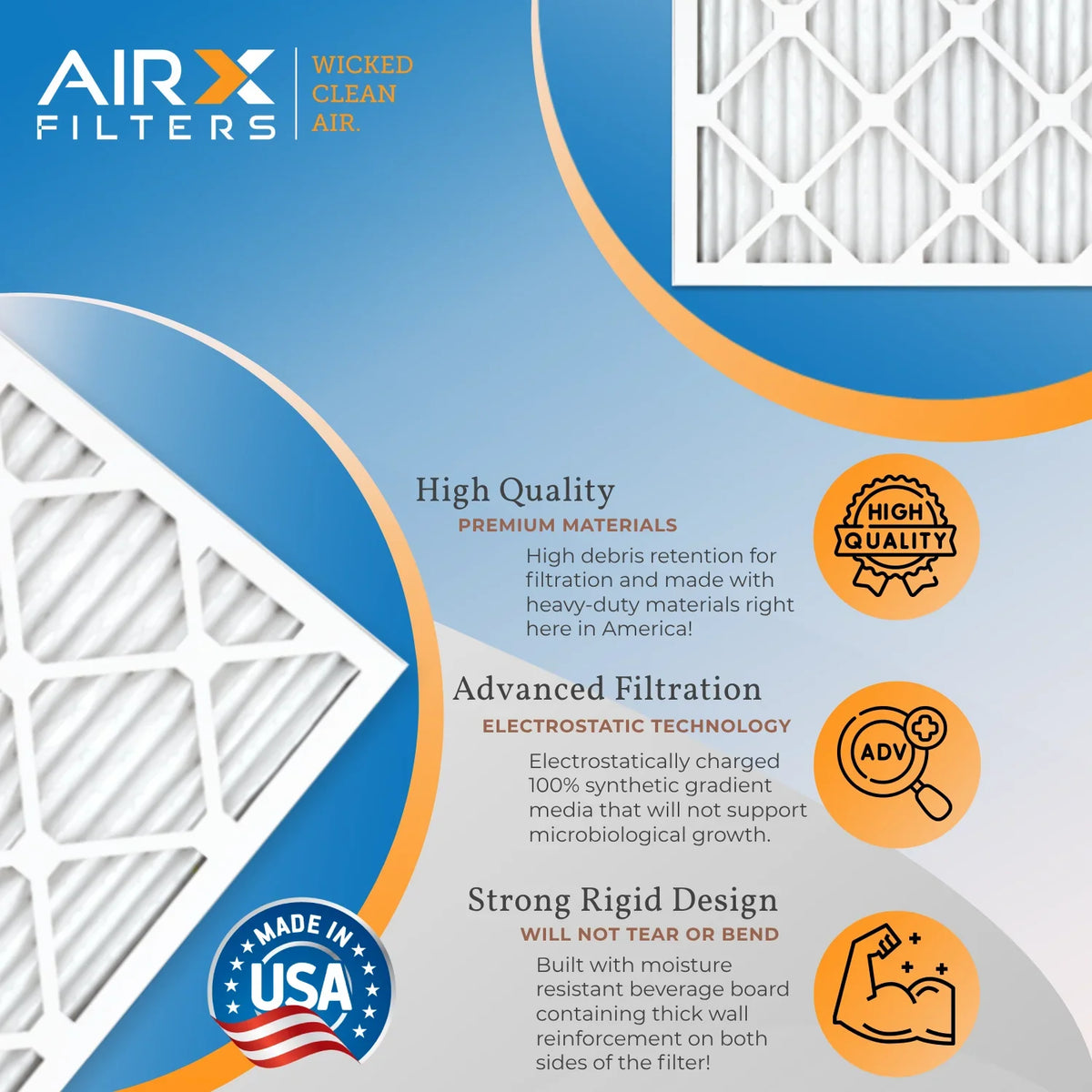 of & by MERV AIR. AIRX 12 2200 CLEAN 9 USA to 1500 in 13 Filters Comparable FILTERS Made Pack WICKED Air Filter MPR - Rating, - Furnace FPR 12x12x1