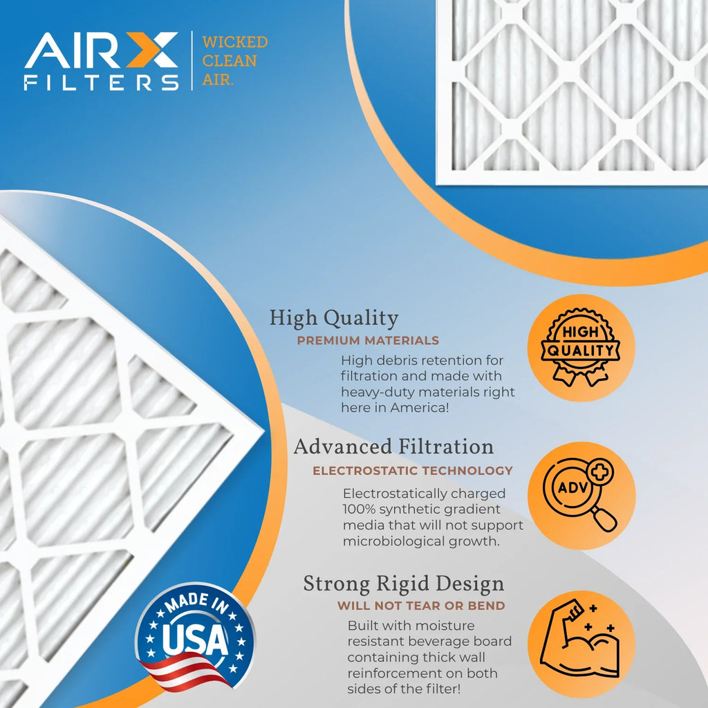 FILTERS Filters 7 Pleated Made AIR. Air 16x16x1 CLEAN Electrostatic 1200 & 4 AIRX MERV Pack 1000, 16x16x1 Filter to FPR Conditioner Filter MPR Premium by USA Furnace Comparable Air HVAC MPR WICKED 11