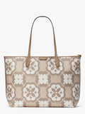 Sutton Large Tote Monogram Flower Spade