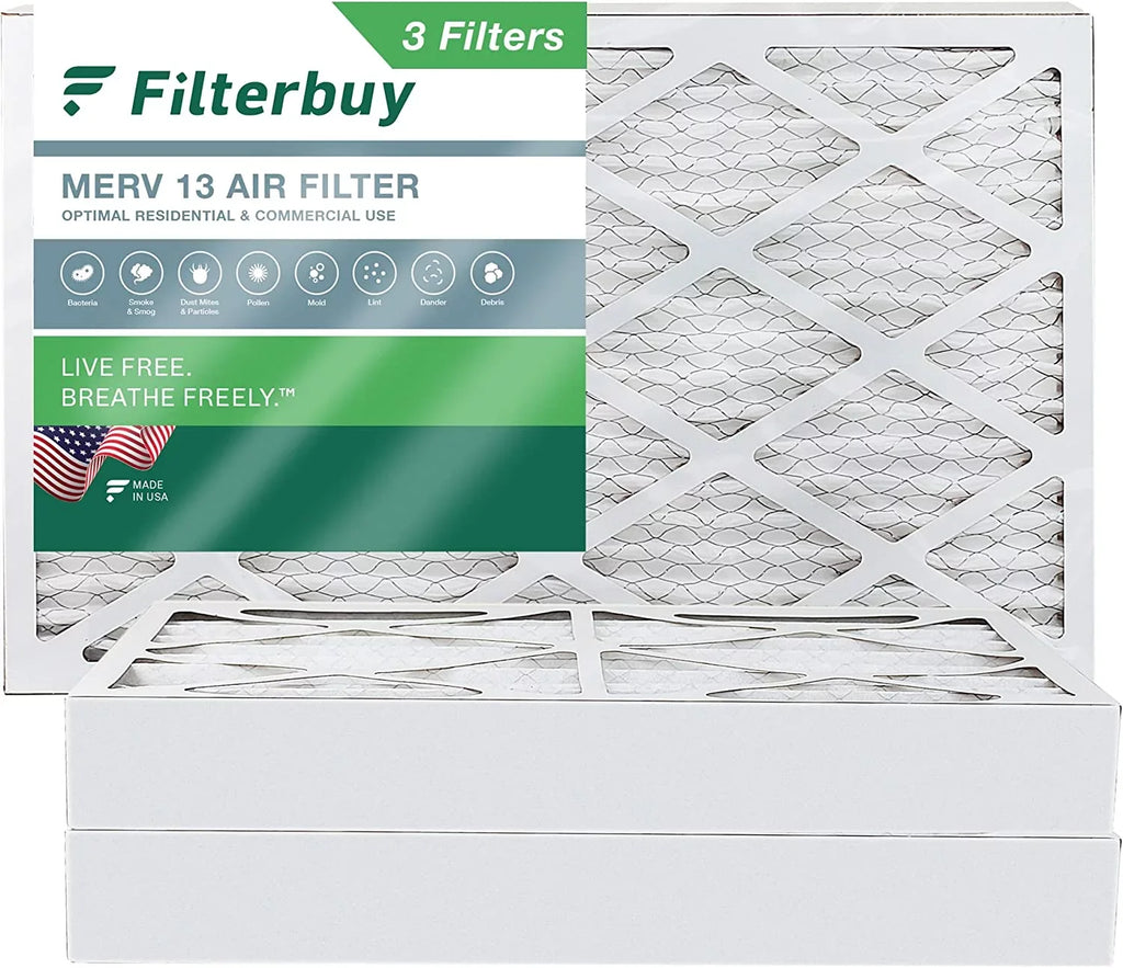 AC HVAC Air MERV Furnace (3-Pack) Pleated 8x20x4 13 Filterbuy Filters