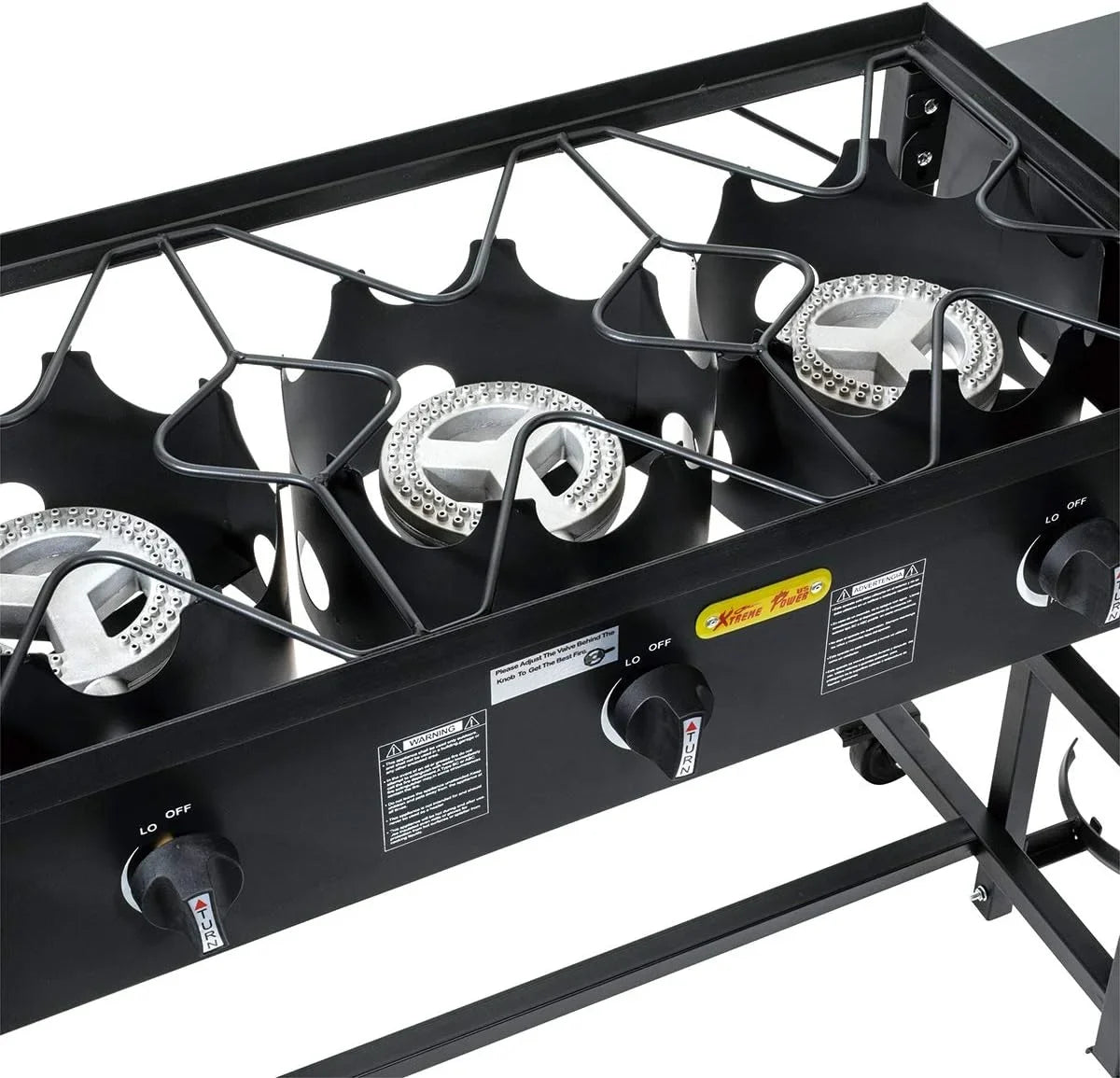 Utensil Wheel Portable Stove Holder Hook W/Regulator 4 Triple-Burner Patio Cooking 87,000-BTU exterior Camp Propane Side Table