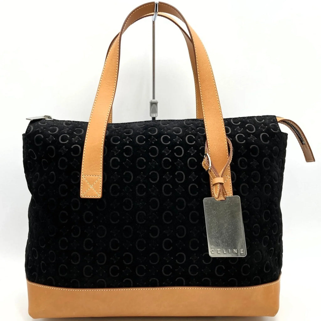black Pre-Owned macadam 1 CELINE handbag C fashion bag MC00 suede tote (Good) leather USED ladies