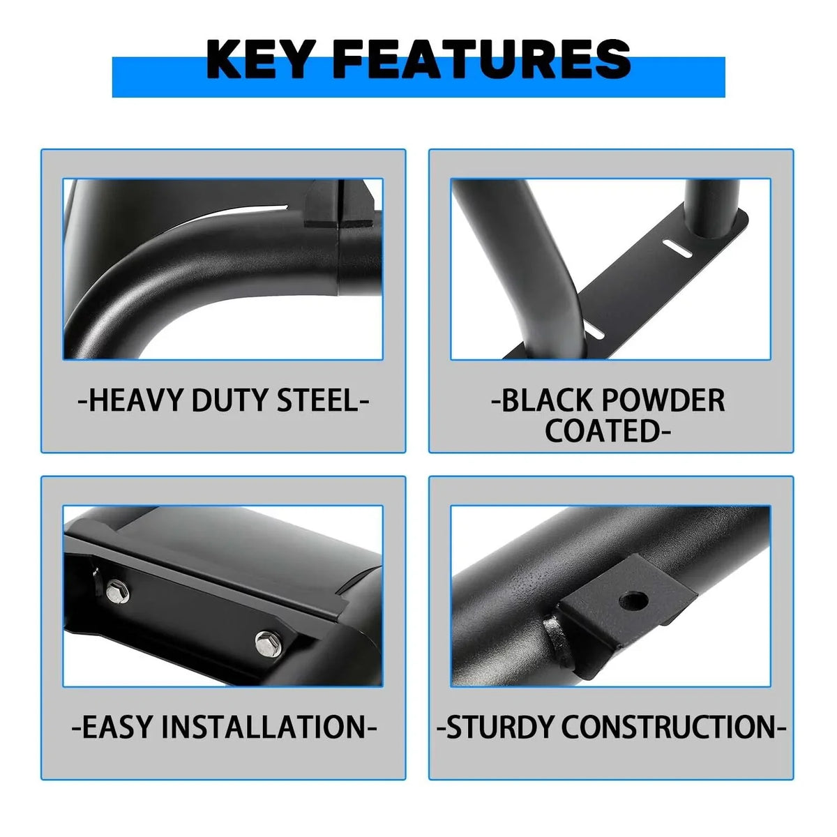 Ram F-150 Cargo Sierra 1500 Roll KOJEM Chevrolet Ram Rack 1500 Bed Head Bar for 07-22 Sport Black Dodge Tundra Silverado 1500 1500 GMC 04-22 Toyota