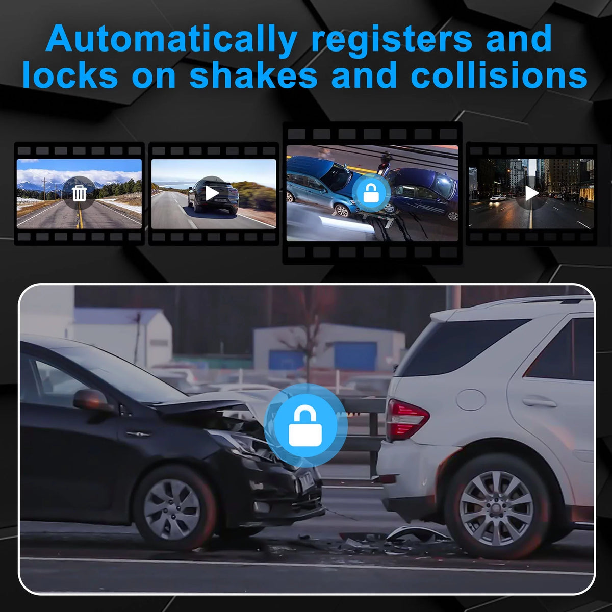 G-Sensor, IPS with Camera, Backup Camera, Vision, Dual View Night TSV Screen Mirror Touch Recorder 1080P Dash Rear Driving Car Cam