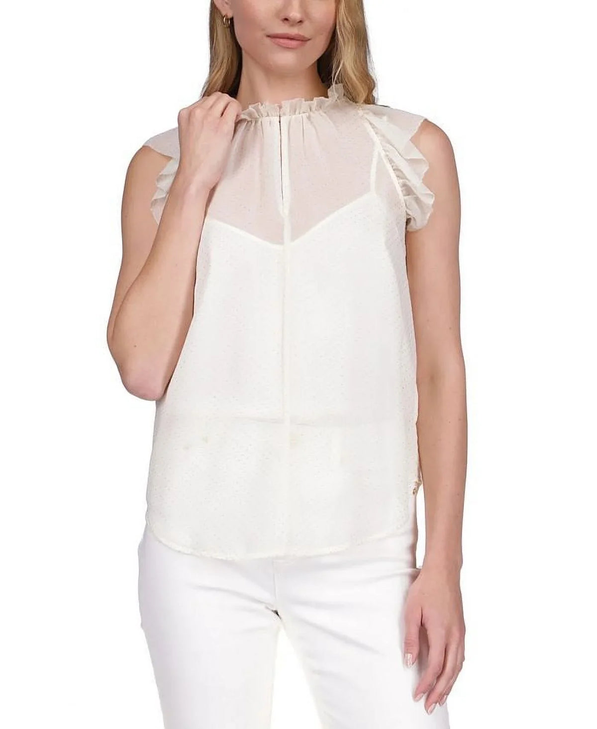 Kors MICHAEL Dewdrop Michael Top Chiffon Ruffled