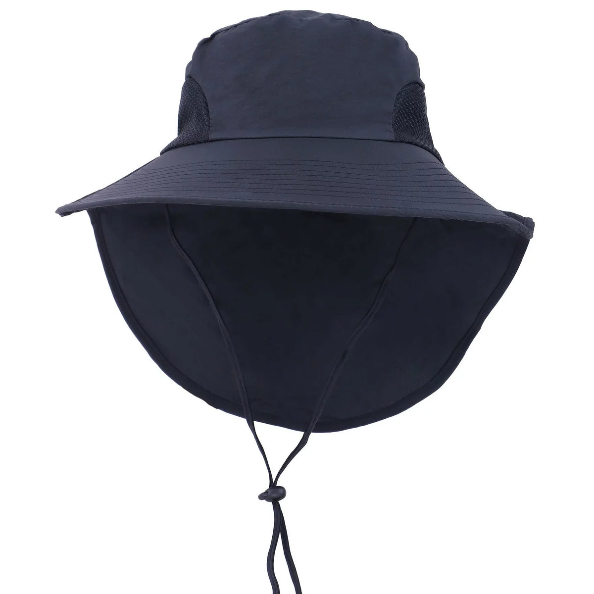 Sun Bucket Foldable Flap Black UPF UV Hat Protective Brim 51+ Wide Cover Womens