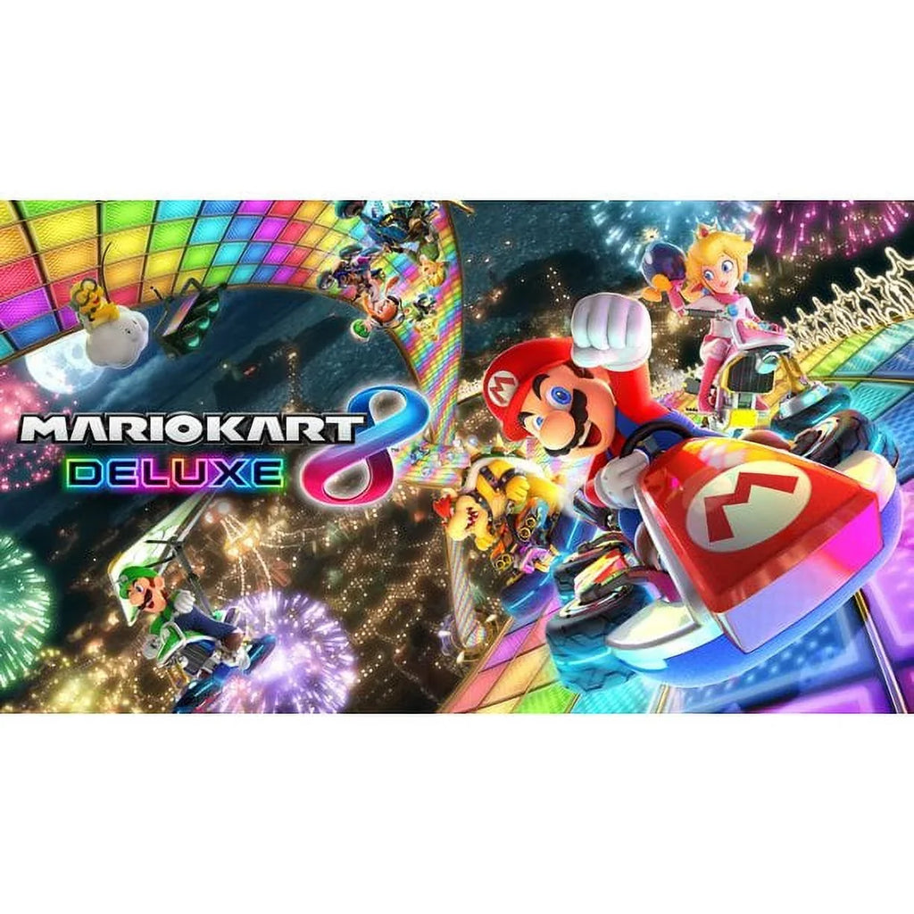 Nintendo & Switch Blue Kart Ptech Joy-Con, 3 with & Deluxe Mario Month with 8 Spinner Red Bundle Membership